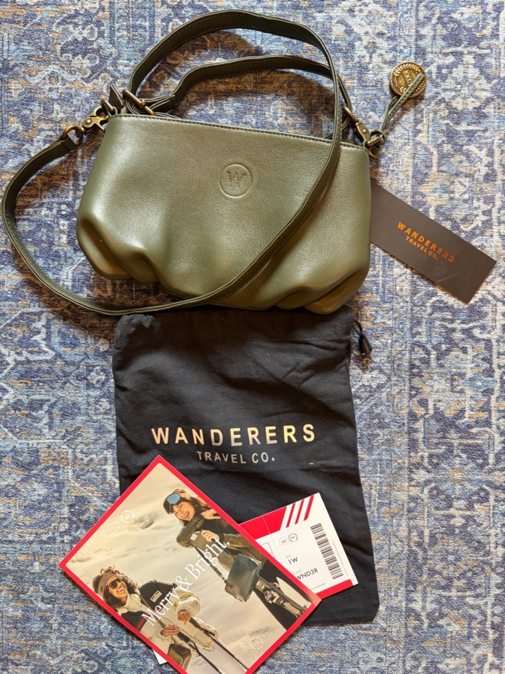 Wanderers Olive Green Leather Crossbody Bag